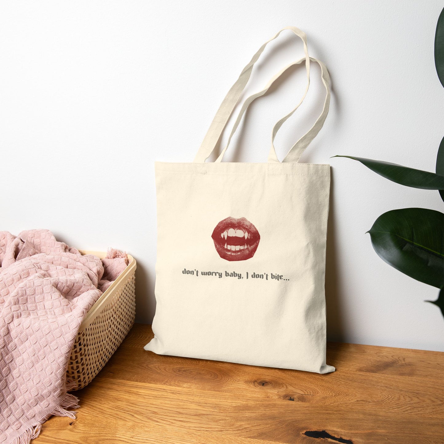 I Don't Bite... Cotton Canvas Tote Bag
