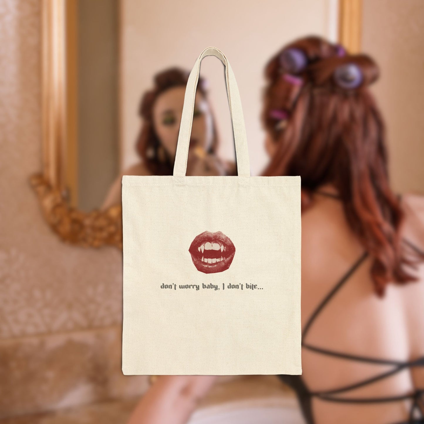 I Don't Bite... Cotton Canvas Tote Bag
