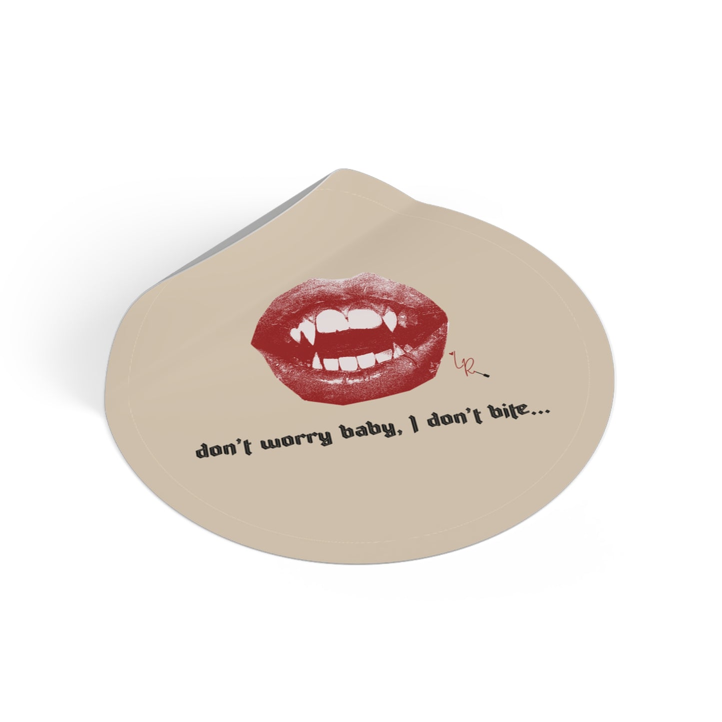 I Don't Bite... Sticker - beige