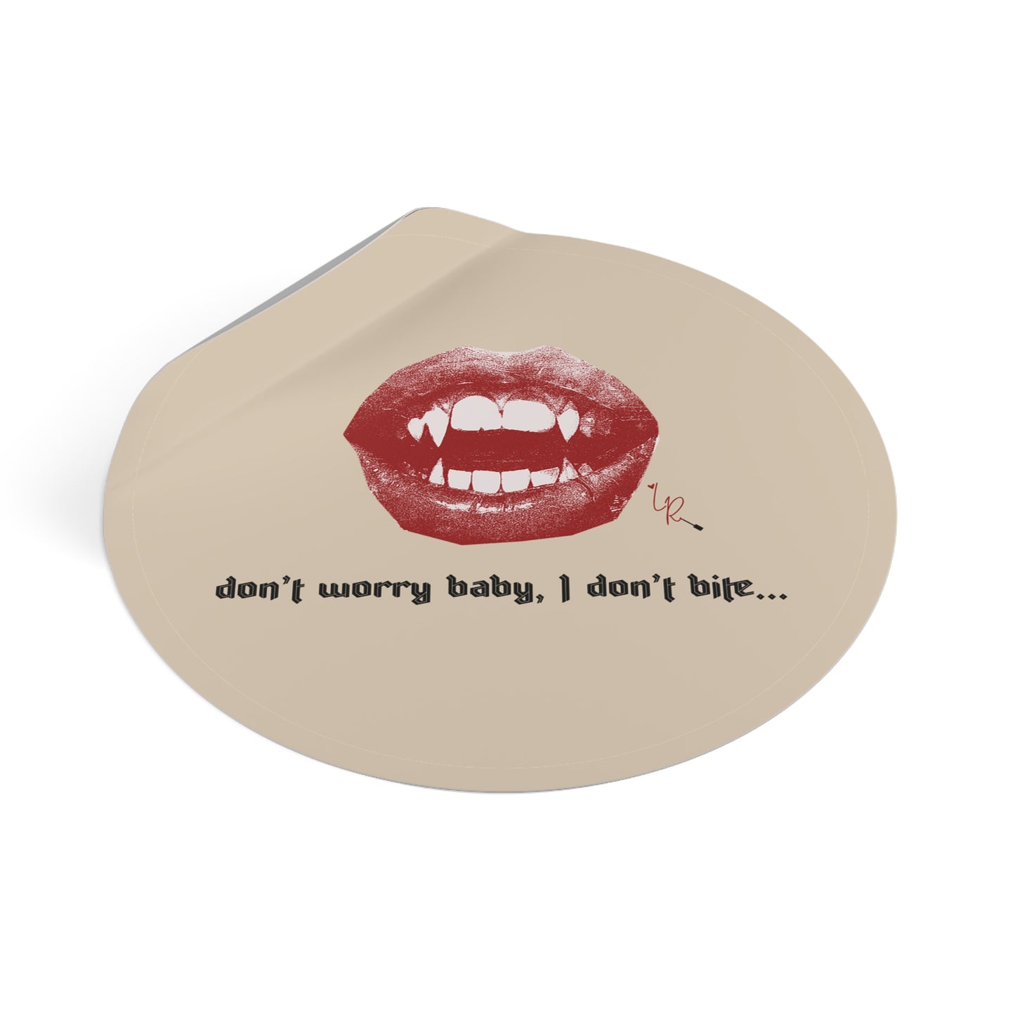 I Don't Bite... Sticker - beige