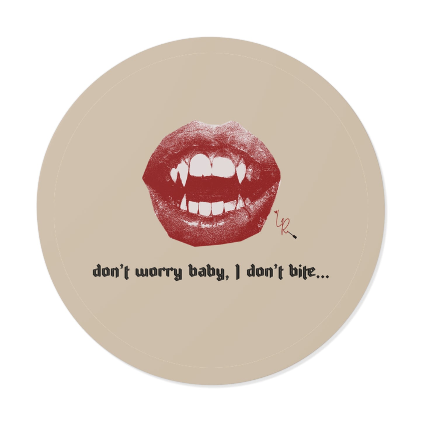 I Don't Bite... Sticker - beige