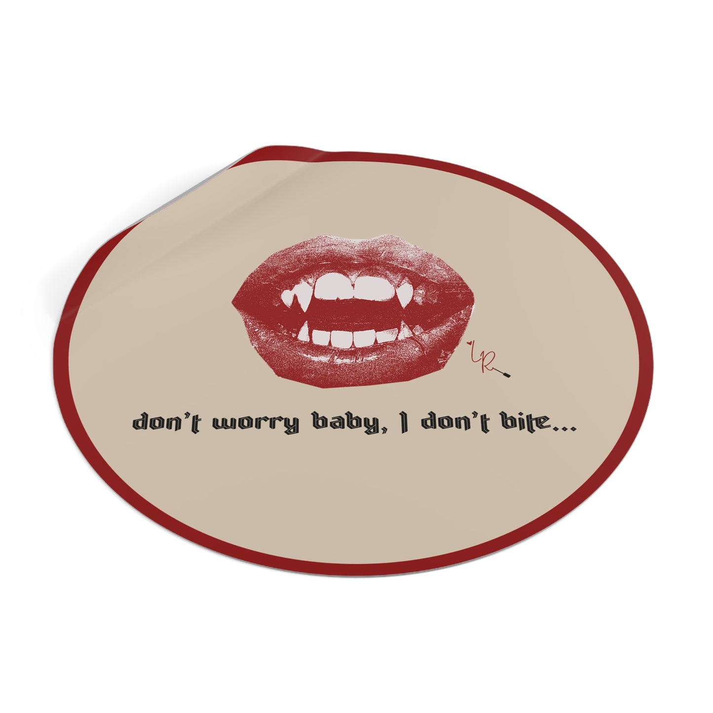 I Don't Bite... Sticker - beige